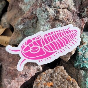 Trilobite Sticker | Neon Pink Fossil Sticker | Small